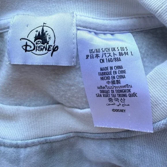 Disney Sweatshirt Womens Small Gray Black Cotton Blend Halloween Crew Neck - Picture 5 of 10